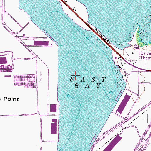 Topographic Map of East Bay, FL