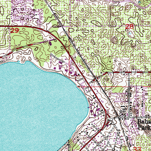 Topographic Map of WXPQ-AM (Babson Park), FL