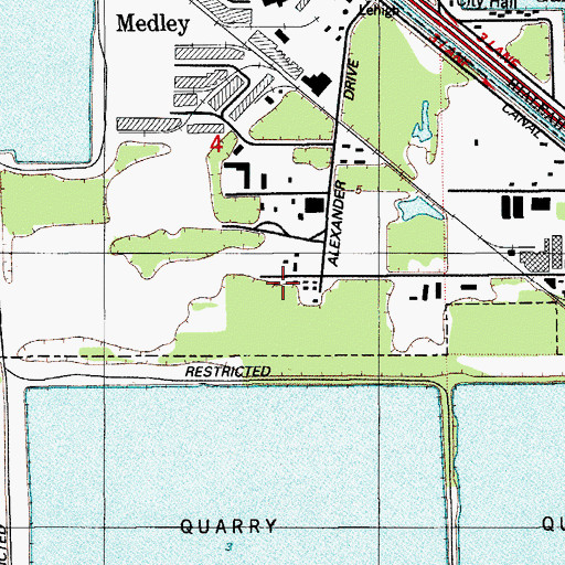 Topographic Map of WRHC-AM (Coral Gables), FL