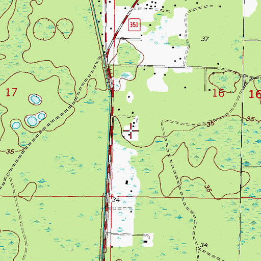 Topographic Map of WDFL-AM (Cross City), FL
