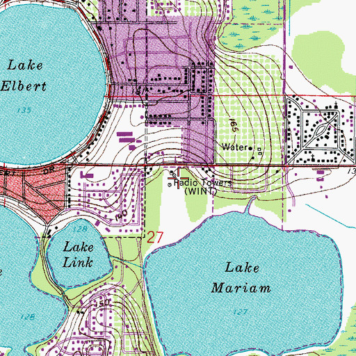 Topographic Map of WHNR-AM (Cypress Gardens), FL