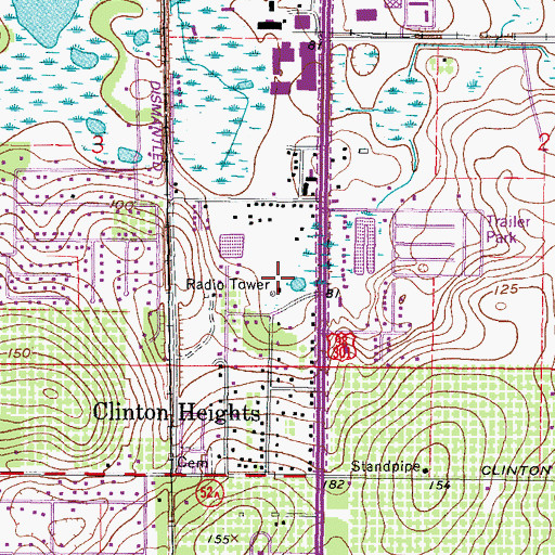 Topographic Map of WDCF-AM (Dade City), FL