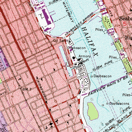Topographic Map of WMFJ-AM - Daytona Beach (historical), FL