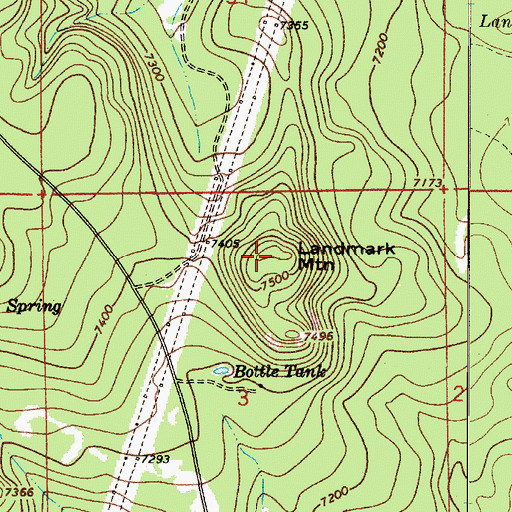 Topographic Map of Landmark Mountain, AZ