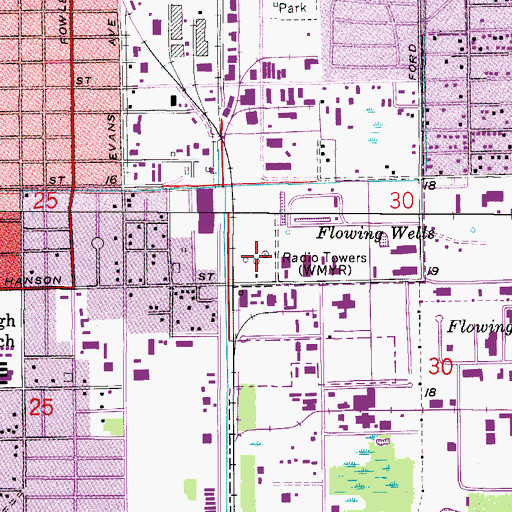 Topographic Map of WMYR-AM (Fort Myers), FL