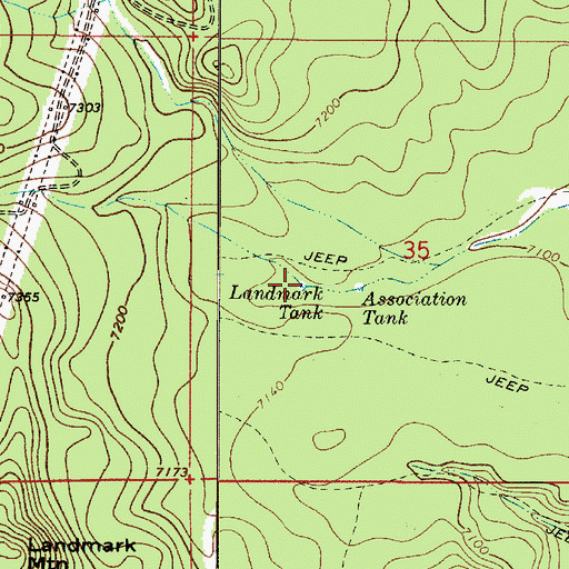 Topographic Map of Landmark Tank, AZ