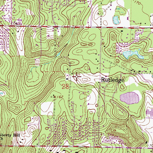 Topographic Map of WGGG-AM (Gainesville), FL