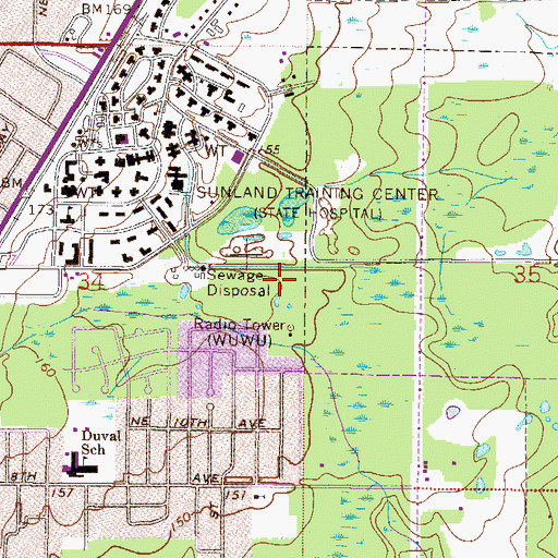 Topographic Map of WAJD-AM (Gainesville), FL