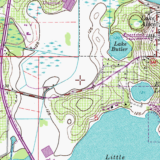 Topographic Map of WLVF-AM (Haines City), FL