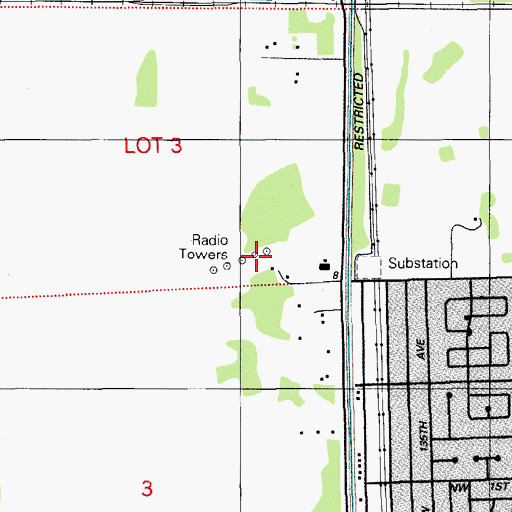 Topographic Map of WRFM-AM (Hialeah), FL