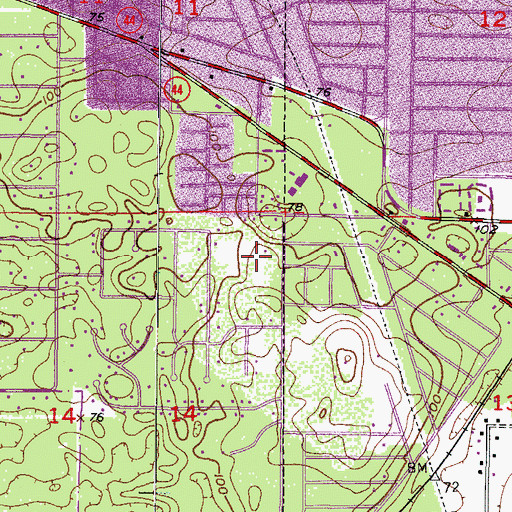 Topographic Map of WINV-AM (Inverness), FL