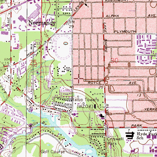 Topographic Map of WQIK-AM (Jacksonville), FL
