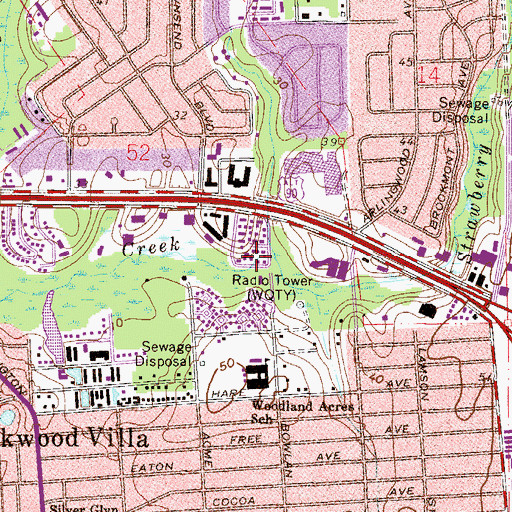 Topographic Map of WJAX-AM (Jacksonville), FL