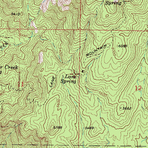 Topographic Map of Lane Spring, AZ