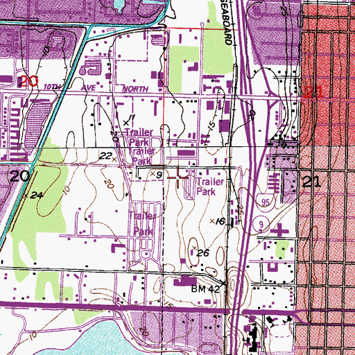 Topographic Map of WLVS-AM (Lake Worth), FL