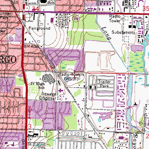 Topographic Map of WRFA-AM (Largo), FL