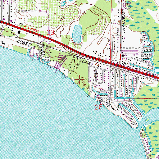 Topographic Map of WLBE-AM (Leesburg-Eustis), FL