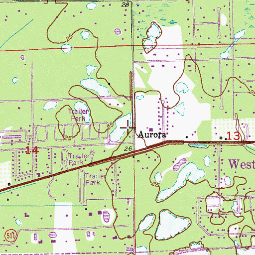 Topographic Map of WMEL-AM (Melbourne), FL