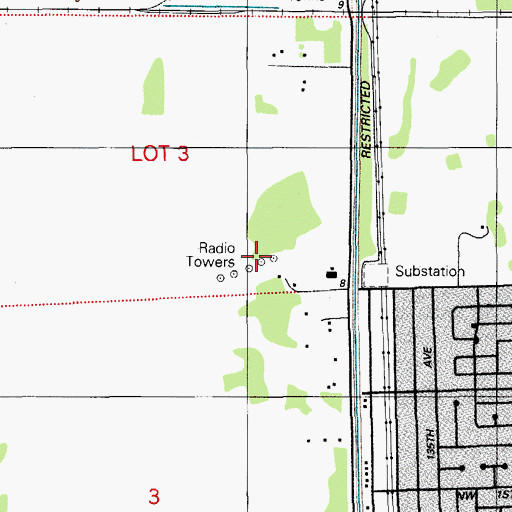 Topographic Map of WSUA-AM (Miami), FL