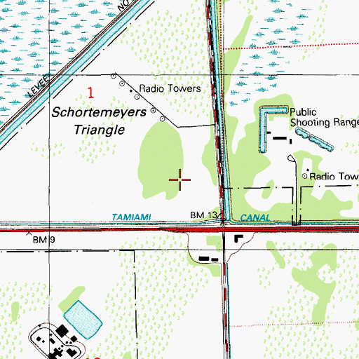 Topographic Map of WQBA-AM (Miami), FL