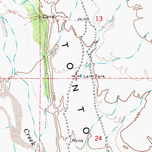 Topographic Map of Lann Tank, AZ