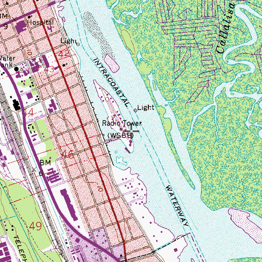 Topographic Map of WCCZ-AM (New Smyrna Beach), FL