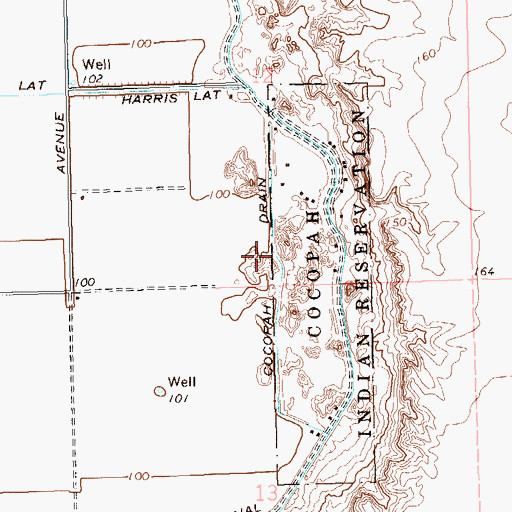 Topographic Map of Cocopah Drain, AZ