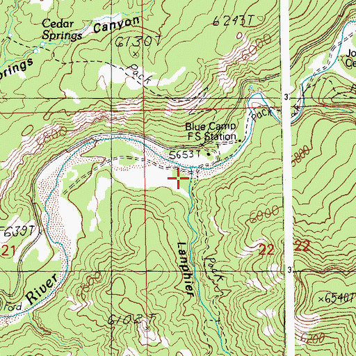 Topographic Map of Lanphier Canyon, AZ