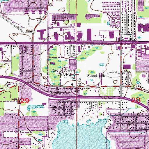 Topographic Map of WWNZ-AM (Orlando), FL