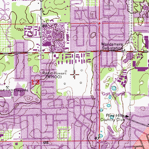 Topographic Map of WHOO-AM (Orlando), FL