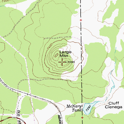 Topographic Map of Largo Mountain, AZ