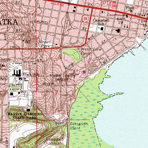 Topographic Map of WIYD-AM (Palatka), FL