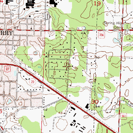 Topographic Map of WGKR-AM (Perry), FL