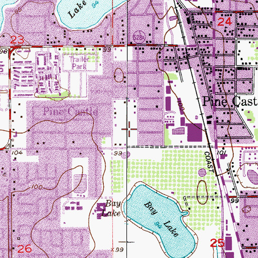 Topographic Map of WAJL-AM (Pine Castle-Sky Lake), FL