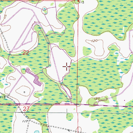 Topographic Map of WGTO-AM (Pine Hills), FL