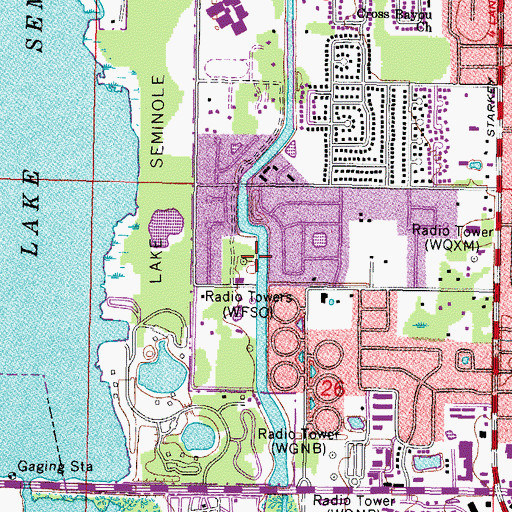 Topographic Map of WHBO-AM (Pinellas Park), FL