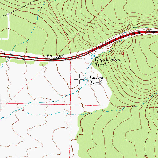 Topographic Map of Larry Tank, AZ