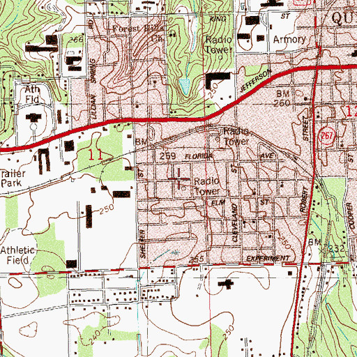 Topographic Map of WWSD-AM (Quincy), FL