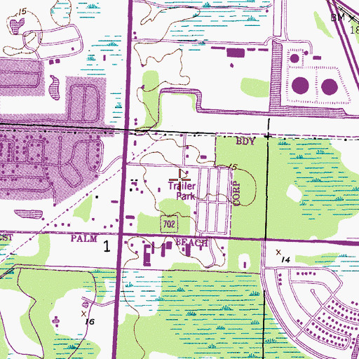 Topographic Map of WPOM-AM (Riviera Beach), FL
