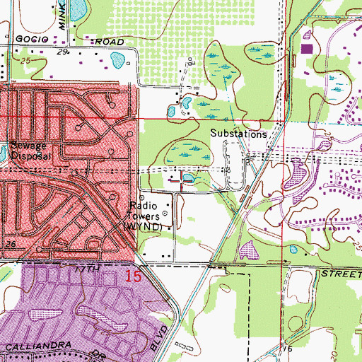 Topographic Map of WSGX-AM (Sarasota), FL