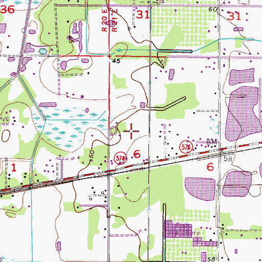 Topographic Map of WQYK-AM (Seffner), FL