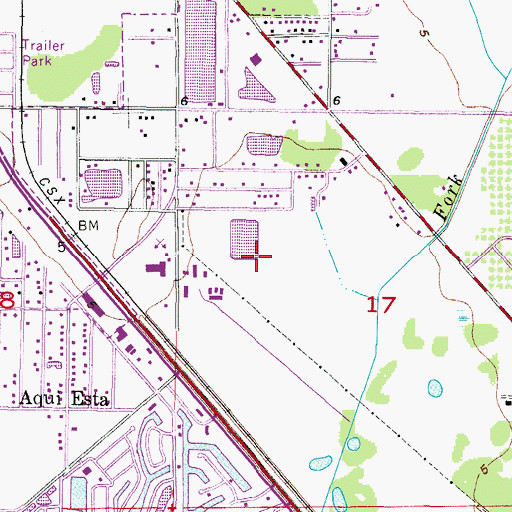 Topographic Map of WKII-AM (Solana), FL