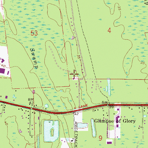 Topographic Map of WHWY-AM (Saint Augustine Beach), FL