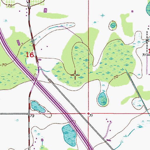 Topographic Map of WNZQ-AM (Saint Cloud), FL