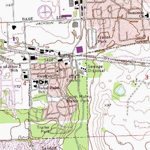 Topographic Map of WNLS-AM (Tallahassee), FL