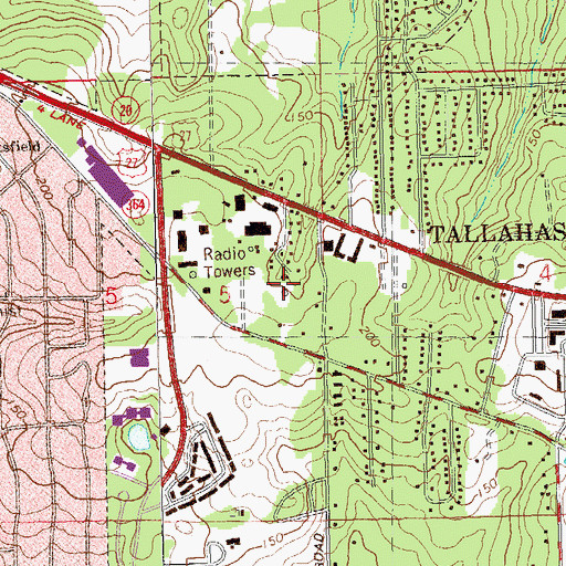 Topographic Map of WANM-AM (Tallahassee), FL