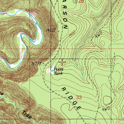 Topographic Map of Larson Ridge, AZ