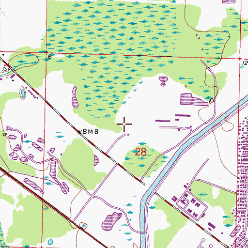 Topographic Map of WFLA-AM (Tampa), FL