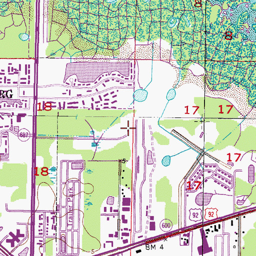 Topographic Map of WTIS-AM (Tampa), FL