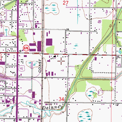 Topographic Map of WAMA-AM (Tampa), FL